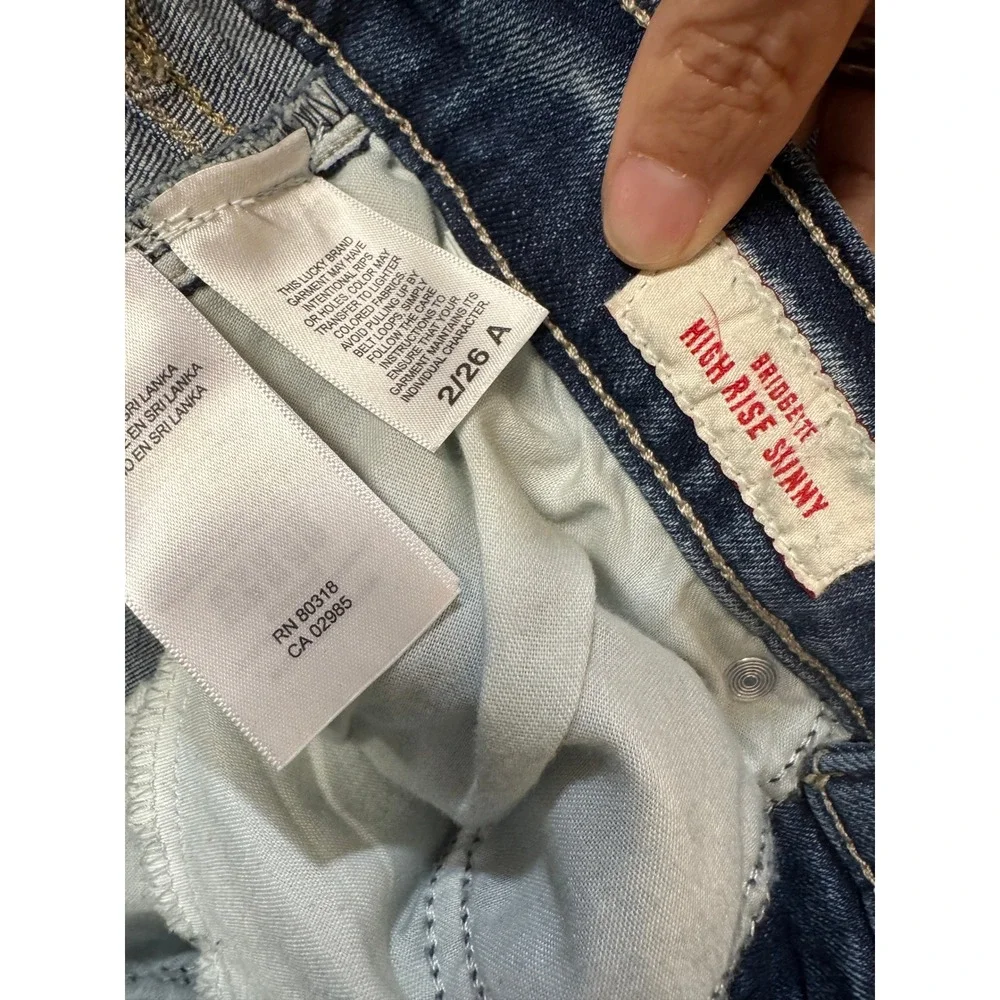 Lucky Brand Bridgette High Rise‎ Skinny Jeans Blue Medium Wash 2 26 Ankle